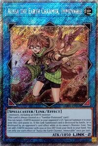 Aussa the Earth Charmer, Immovable (Platinum Secret Rare) - Quarter Century Stampede - YuGiOh card