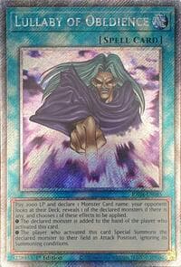 Lullaby of Obedience (Platinum Secret Rare) - Quarter Century Stampede - YuGiOh card