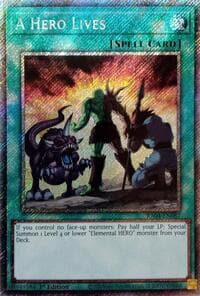 A Hero Lives (Platinum Secret Rare) - Quarter Century Stampede - YuGiOh card