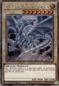 Blue-Eyes White Dragon (8th Art) (Platinum Secret Rare) - Quarter Century Stampede - YuGiOh card