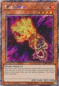 Fire Hand (Platinum Secret Rare) - Quarter Century Stampede - YuGiOh card