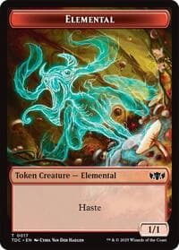 Elemental (0017) // Warrior Double-Sided Token - Commander: Tarkir: Dragonstorm - Magic: The Gathering card