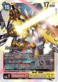 Shoutmon X7: Superior Mode - World Convergence Release Event Cards - Digimon Card Game card