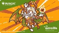 Extra Life 2024 Playmat for Magic: The Gathering - Pixel Ajani - Magic Promotional Playmats - Playmats card