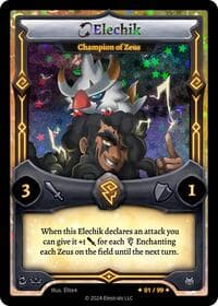 Elechik - Champion of Zeus (Serialized) - Divine Champions: Firestorm Starter Decks - Elestrals card