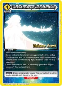 Unlimited Landscape Manipulation Ability - UE07BT: Sword Art Online Release Event Cards - Union Arena card