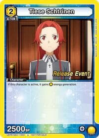 Tiese Schtrinen - UE07BT: Sword Art Online Release Event Cards - Union Arena card