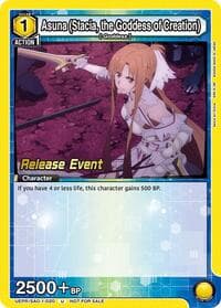 Asuna (Stacia, the Goddess of Creation) (020) - UE07BT: Sword Art Online Release Event Cards - Union Arena card