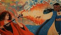 Kaja Foglio Ultra Pro Exclusive Playmat for Magic: The Gathering - Hydroblast & Pyroblast - Ultra Pro Playmats - Playmats card