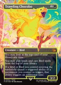 Traveling Chocobo (Borderless) (Neon Ink Yellow) - FINAL FANTASY - Magic: The Gathering card