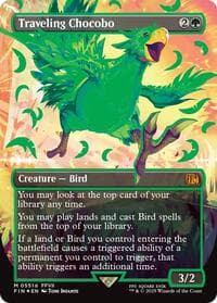 Traveling Chocobo (Borderless) (Neon Ink Green) - FINAL FANTASY - Magic: The Gathering card