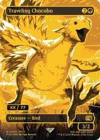 Traveling Chocobo (Borderless) (Serial Numbered) - FINAL FANTASY - Magic: The Gathering card