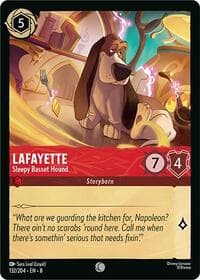 Lafayette - Sleepy Basset Hound - Reign of Jafar - Disney Lorcana card