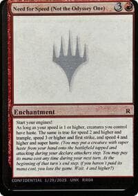 Need for Speed (Not the Odyssey One) - Un-Known Event Playtest Cards - Magic: The Gathering card