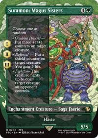 Summon: Magus Sisters (Borderless) - Commander: FINAL FANTASY - Magic: The Gathering card
