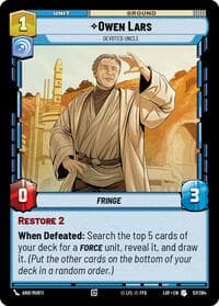 Owen Lars - Devoted Uncle - Legends of the Force - Star Wars: Unlimited card