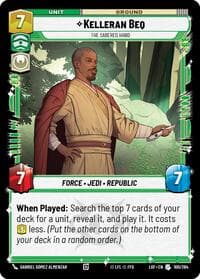 Kelleran Beq - The Sabered Hand - Legends of the Force - Star Wars: Unlimited card