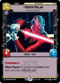 Darth Malak - Covetous Apprentice - Legends of the Force - Star Wars: Unlimited card