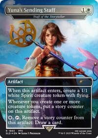 Yuna's Sending Staff - Staff of the Storyteller (Rainbow Foil) - Secret Lair Drop Series - Magic: The Gathering card