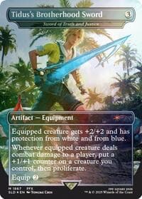 Tidus's Brotherhood Sword - Sword of Truth and Justice (Rainbow Foil) - Secret Lair Drop Series - Magic: The Gathering card