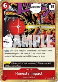 Honesty Impact - A Fist of Divine Speed - One Piece Card Game card