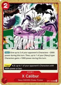 X Calibur - A Fist of Divine Speed - One Piece Card Game card