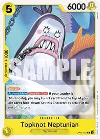 Topknot Neptunian - A Fist of Divine Speed - One Piece Card Game card