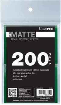 PRO-Matte Standard Deck Protector Sleeves - Green (200-Pack) - Ultra Pro Card Sleeves - Card Sleeves card