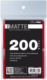 PRO-Matte Standard Deck Protector Sleeves - Red (200-Pack) - Ultra Pro Card Sleeves - Card Sleeves card