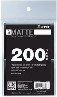 PRO-Matte Standard Deck Protector Sleeves - Black (200-Pack) - Ultra Pro Card Sleeves - Card Sleeves card