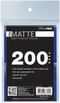 PRO-Matte Standard Deck Protector Sleeves - Blue (200-Pack) - Ultra Pro Card Sleeves - Card Sleeves card
