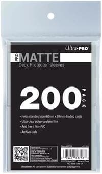PRO-Matte Standard Deck Protector Sleeves - Clear (200-Pack) - Ultra Pro Card Sleeves - Card Sleeves card