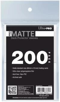 PRO-Matte Standard Deck Protector Sleeves - White (200-Pack) - Ultra Pro Card Sleeves - Card Sleeves card