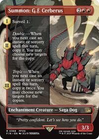 Summon: G.F. Cerberus (Borderless) - FINAL FANTASY - Magic: The Gathering card