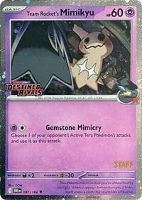Team Rocket's Mimikyu (Prerelease) [Staff] - Miscellaneous Cards & Products - Pokemon card