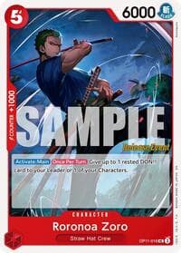 Roronoa Zoro - A Fist of Divine Speed Release Event Cards - One Piece Card Game card
