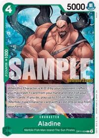 Aladine - A Fist of Divine Speed Release Event Cards - One Piece Card Game card