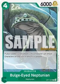 Bulge-Eyed Neptunian - A Fist of Divine Speed Release Event Cards - One Piece Card Game card