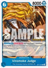 Vinsmoke Judge - A Fist of Divine Speed Release Event Cards - One Piece Card Game card