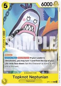 Topknot Neptunian - A Fist of Divine Speed Release Event Cards - One Piece Card Game card
