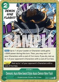 Demonic Aura Nine-Sword Style Asura Demon Nine Flash (Reprint) - ST-24: Starter Deck 24 GREEN Jewelry Bonney - One Piece Card Game card