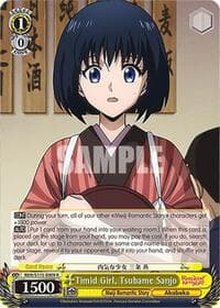 Timid Girl, Tsubame Sanjo - Rurouni Kenshin - Weiss Schwarz card