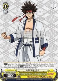 Fighter for Hire, Sanosuke Sagara - Rurouni Kenshin - Weiss Schwarz card