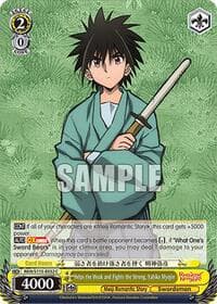 Helps the Weak and Fights the Strong, Yahiko Myojin - Rurouni Kenshin - Weiss Schwarz card