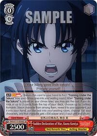 Sudden Declaration of War, Kaoru Kamiya (SR) - Rurouni Kenshin - Weiss Schwarz card