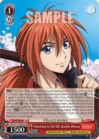 Conviction to Not Kill, Kenshin Himura (SR) - Rurouni Kenshin - Weiss Schwarz card