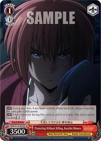 Protecting Without Killing, Kenshin Himura (SR) - Rurouni Kenshin - Weiss Schwarz card