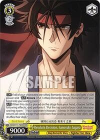 Resolute Decision, Sanosuke Sagara (RRR) - Rurouni Kenshin - Weiss Schwarz card