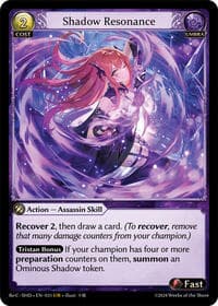 Shadow Resonance - Tristan, Shadowdancer Re:Collection Lite - Grand Archive TCG card