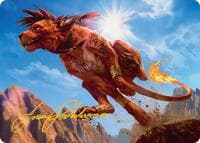 Red XIII, Proud Warrior Art Card (Gold-Stamped Signature) - Art Series: FINAL FANTASY - Magic: The Gathering card